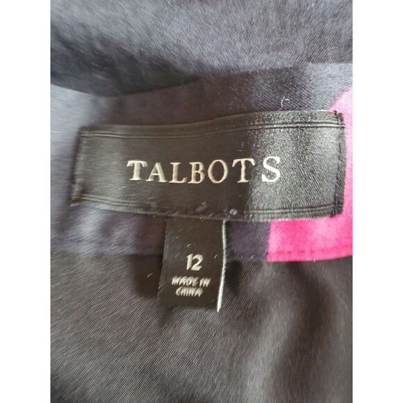 TALBOTS Cotton Blend Pleated Polka Dot Lined A-Line Skirt Size 12 Pocket - Picture 4 of 5